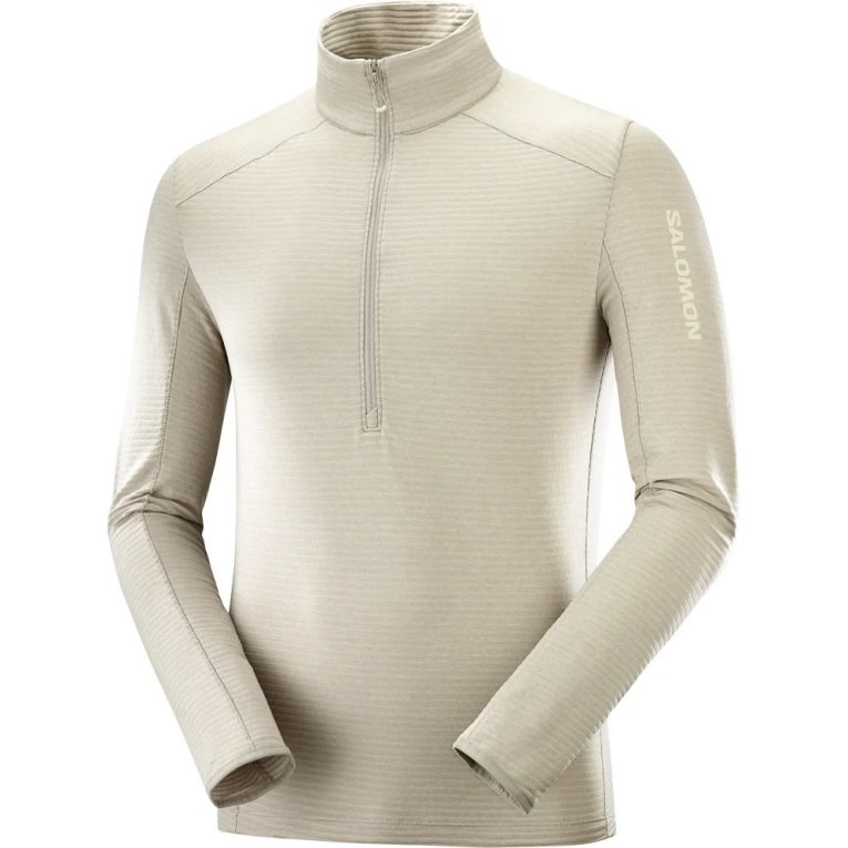 Sudaderas Salomon Outline Half Zip Hombre Creme | MX HRWD209